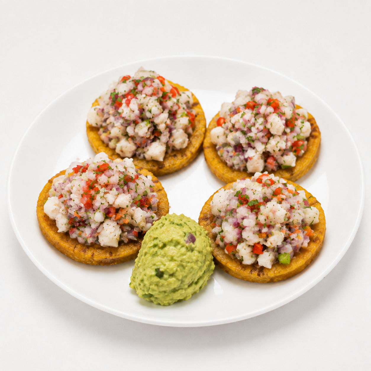 Chalupas de Patacón Ceviche - El Lobo Mestizo San José